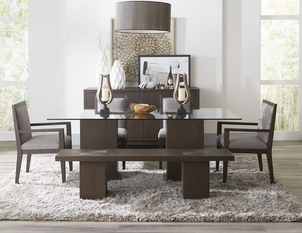 Modus Furniture - Modesto Wood Frame Upholstered Arm Chair in Koala Linen and French Roast - FPBL64_1 view 7
