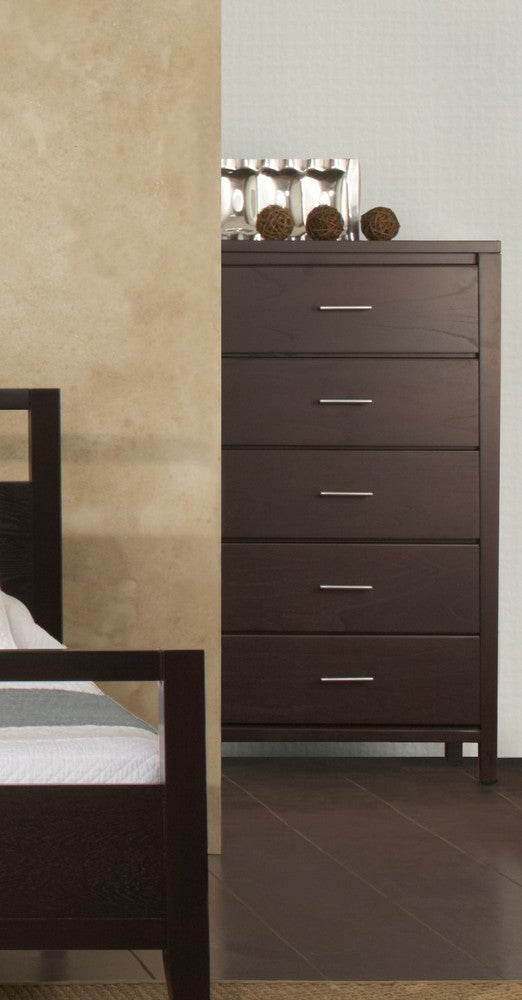 Modus Furniture - Nevis Five Drawer Chest in Espresso (2024) - NV2384A view 11