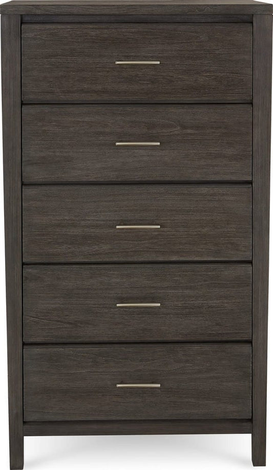 Modus Furniture - Nevis Five Drawer Chest in Sharkskin (2024) - NVGX84A view 2