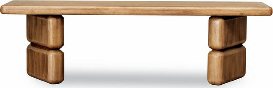 Modus Furniture - Nia Acacia Wood Dining Bench in Lioness - UHXW65 view 2