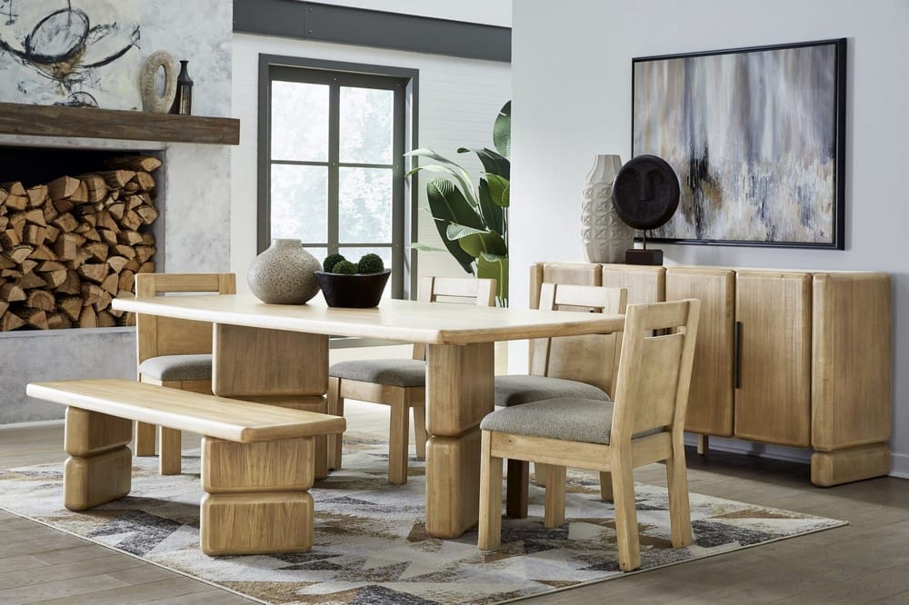 Modus Furniture - Nia Rectangular Acacia Wood Dining Table in Lioness - UHXW60 view 9