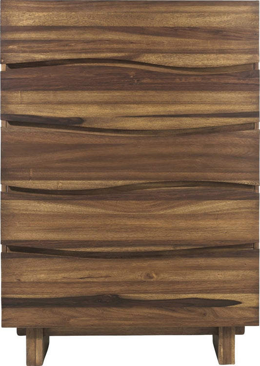 Modus Furniture - Ocean Five Drawer Solid Wood Chest in Natural Sengon (2024) - 8C7984A view 2