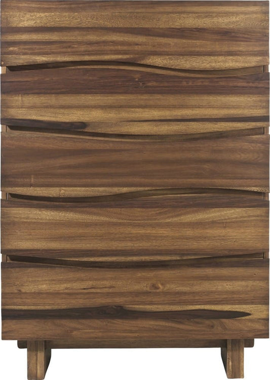 Modus Furniture - Ocean Five Drawer Solid Wood Chest in Natural Sengon (2024) - 8C7984A view 2