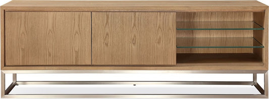 Modus Furniture - One Coastal Modern 74 inch TV Console in Brushed Stainless Steel and Bisque - JVLH263 view 2