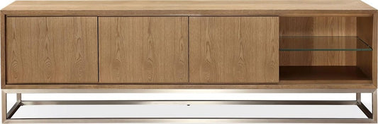 Modus Furniture - One Coastal Modern 84 inch TV Console in Brushed Stainless Steel and Bisque - JVLH263L view 2