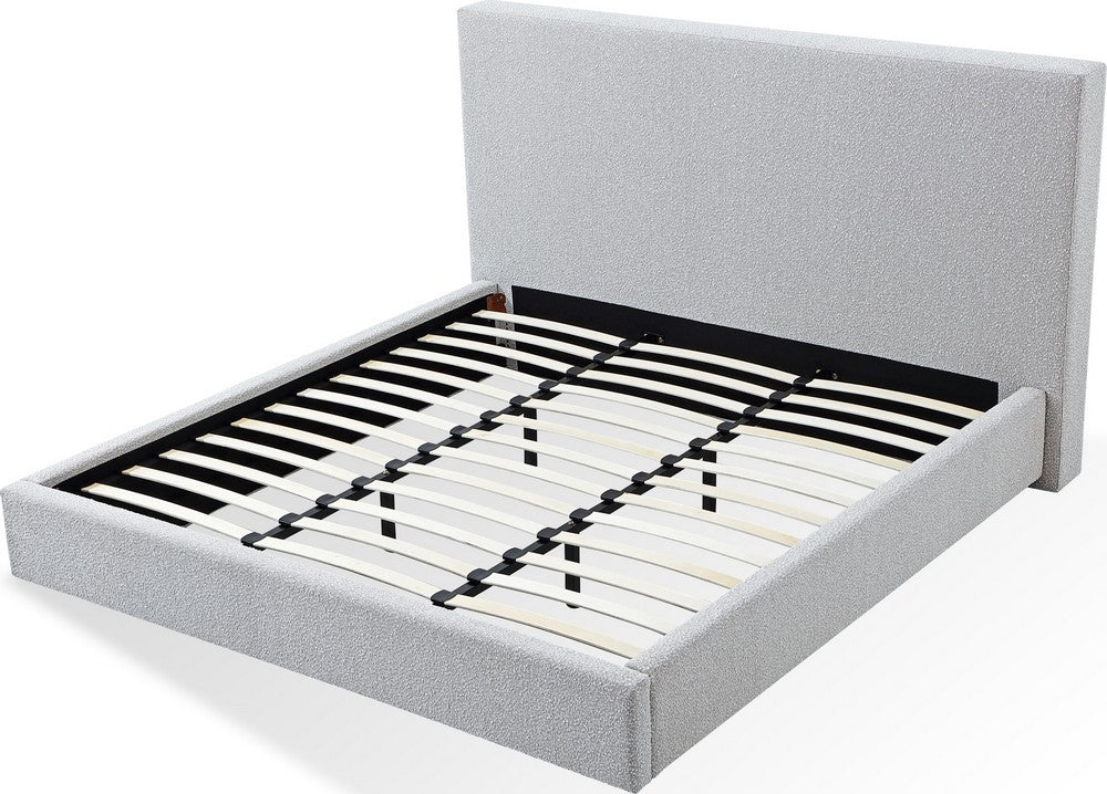 Modus Furniture - One King-size Upholstered Platform Bed in Cotton Ball Boucle - JVNBH7 view 5