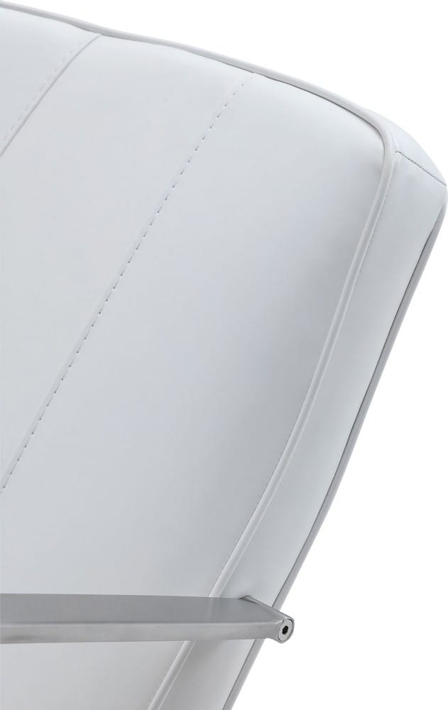 Modus Furniture - One Metal Frame Home Office Chair in Brushed Stainless Steel and White Leather - JVA417 view 4