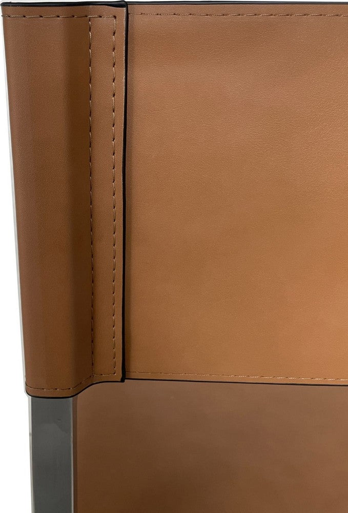 Modus Furniture - One Modern Coastal Director's Dining Arm Chair in Cognac and Brushed Stainless Steel Set of 2 - JVHH63_2 view 3