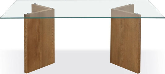 Modus Furniture - One Modern Coastal Glass Top Dining Table in White Oak - JVLH61 view 2