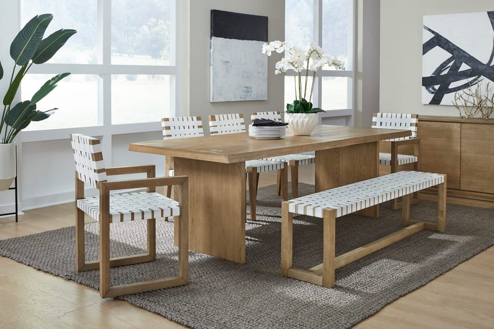 Modus Furniture - One Modern Coastal Live Edge Dining Table in White Oak - JVLH60 view 7
