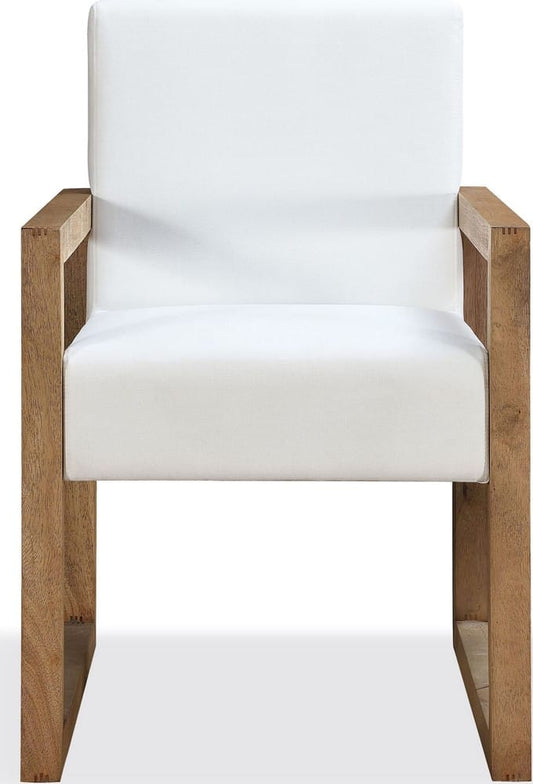 Modus Furniture - One Modern Coastal Sled Leg Upholstered Dining Arm Chair in White Pearl and Bisque Set of 2 - JVLH64_2 view 2
