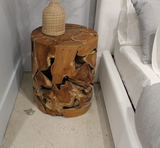 Modus Furniture - One Teak Slice Round End Table in Warm Teak - JVHS22SR view 2