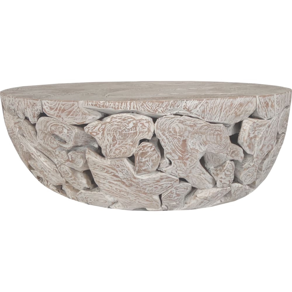 Modus Furniture - One Teak Slice Solid Wood Coffee Table in Bleached Teak - JVHT21S view 1