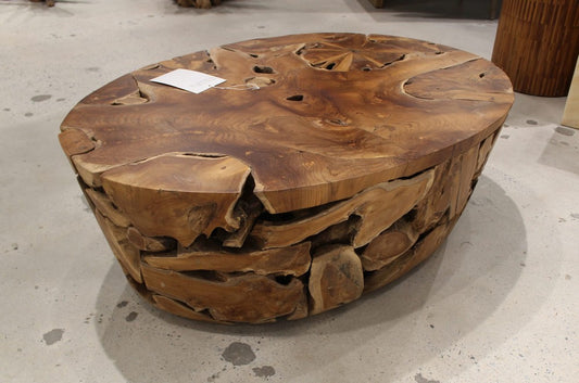 Modus Furniture - One Teak Slice Solid Wood Coffee Table in Warm Teak - JVHS21S view 2