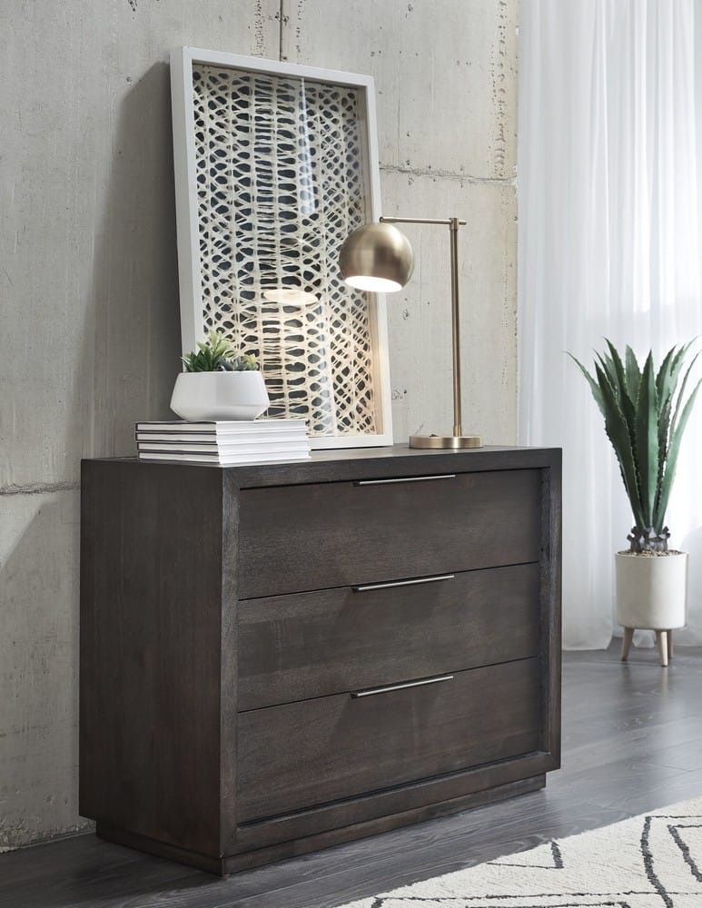 Modus Furniture - Oxford 3 Drawer Nightstand in Basalt Grey (2024) - AZU584BA view 3