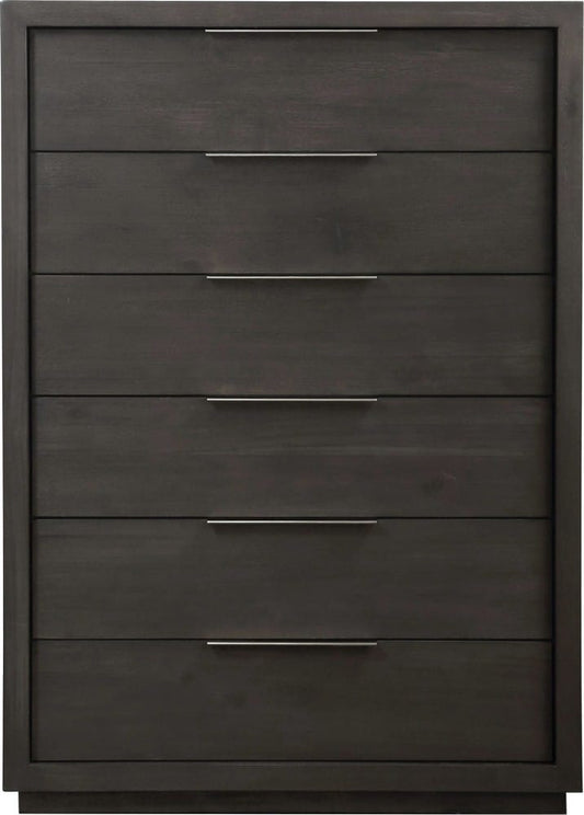 Modus Furniture - Oxford Six Drawer Chest in Basalt Grey (2024) - AZU584A view 2