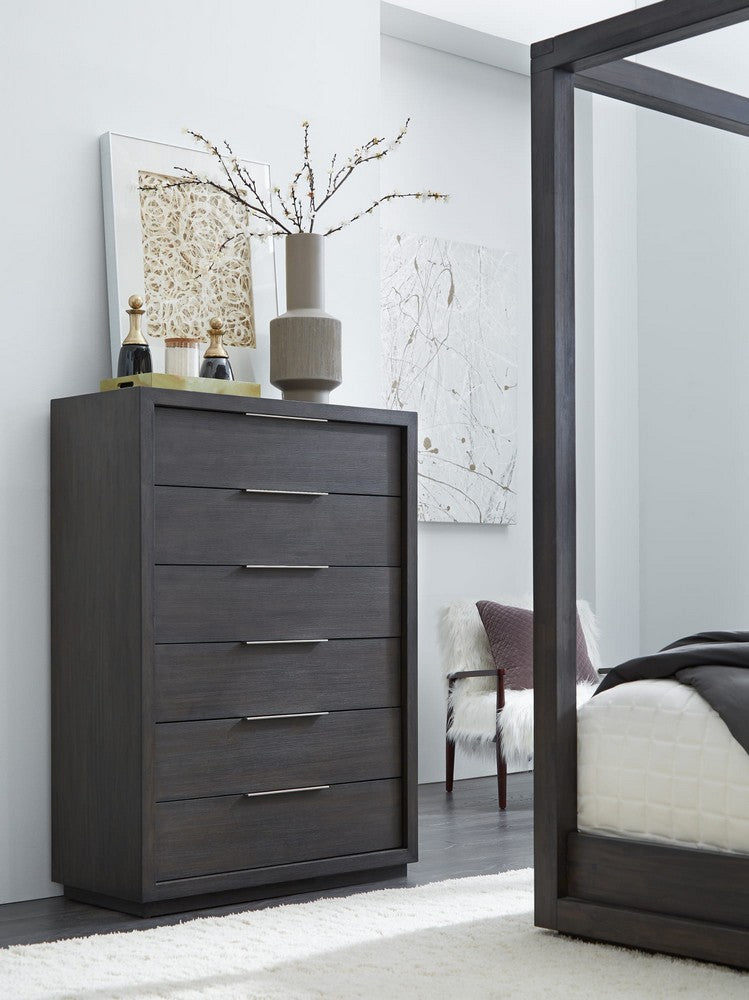 Modus Furniture - Oxford Six Drawer Chest in Basalt Grey (2024) - AZU584A view 3