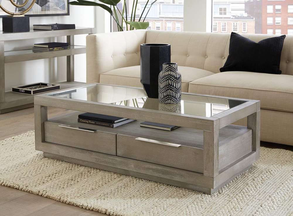 Modus Furniture - Oxford Two-Drawer Coffee Table in Mineral - AZBX21 veiw 1