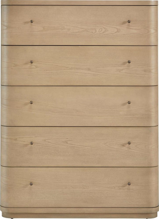 Modus Furniture - Penny Five Drawer White Ash Chest in Buff Cream - QXUL84 view 2