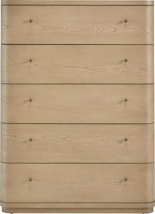 Modus Furniture - Penny Five Drawer White Ash Chest in Buff Cream - QXUL84 view 2