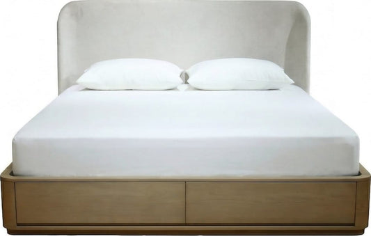 Modus Furniture - Penny QN Strg Bed - Buff Cream - QXULJ5 view 2