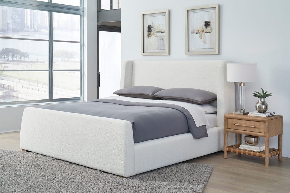 Modus Furniture - Presley Upholstered Wingback Platform Bed in Cottage Cheese Boucle (2026) - PCMZQ5 view 6