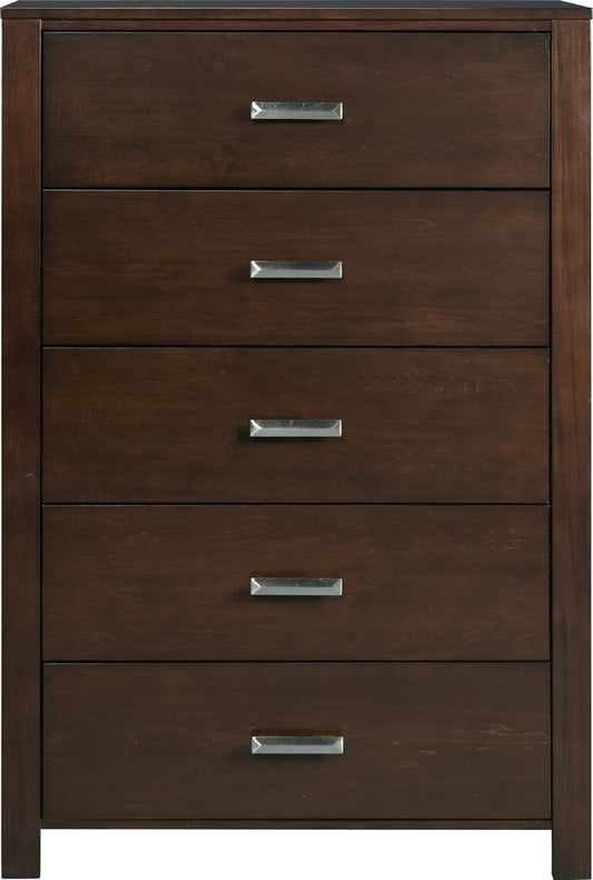 Modus Furniture - Riva Five Drawer Chest in Chocolate Brown (2024) - RV2684A view 2