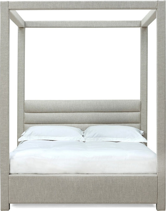 Modus Furniture - Rockford Full-size Upholstered Canopy Bed in Turtle Dove Linen - MQNCH4 view 2