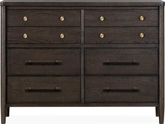 Modus Furniture - Rockport Eight Drawer Oak Wood Dresser in Yin - QBTS82T view 2
