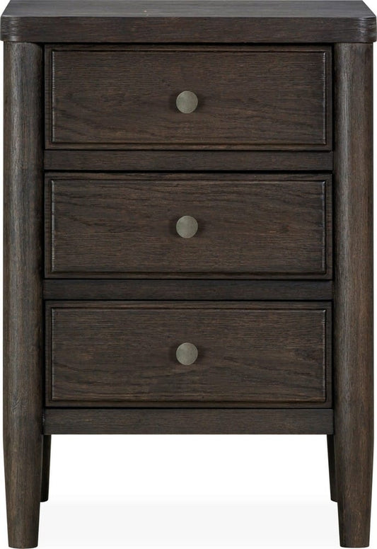 Modus Furniture - Rockport Three Drawer Small Nightstand in Yin - QBTS81D view 2