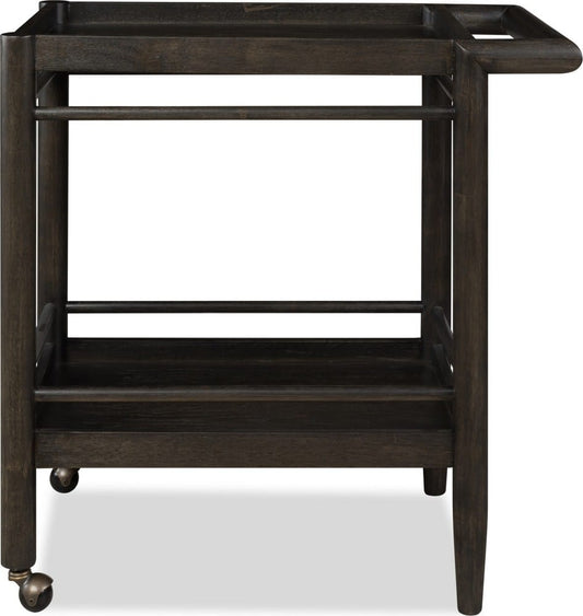 Modus Furniture - Rockport Two Shelf Rolling Bar Cart in Yin - QBTS80 view 2