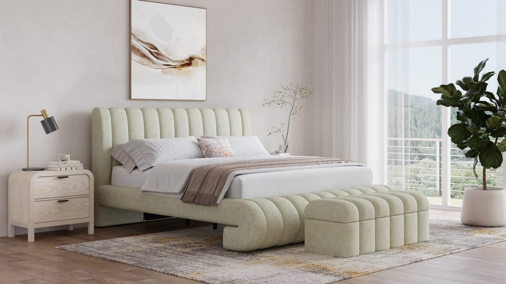 Modus Furniture - Savage Queen-size Maximalist Upholstered Bed in Sandy Chenille - SRXKH5 view 8