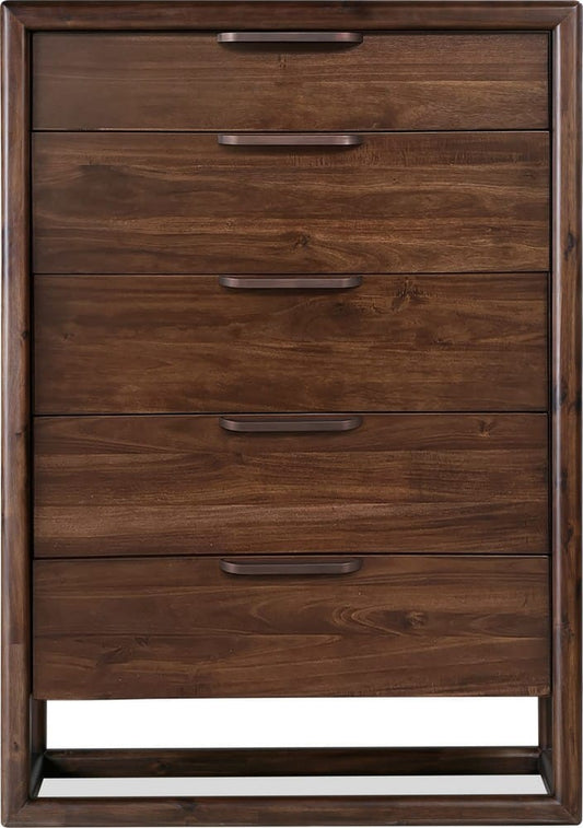 Modus Furniture - Sol Five Drawer Acacia Wood Chest in Brown Spice - NXLJ84 view 2