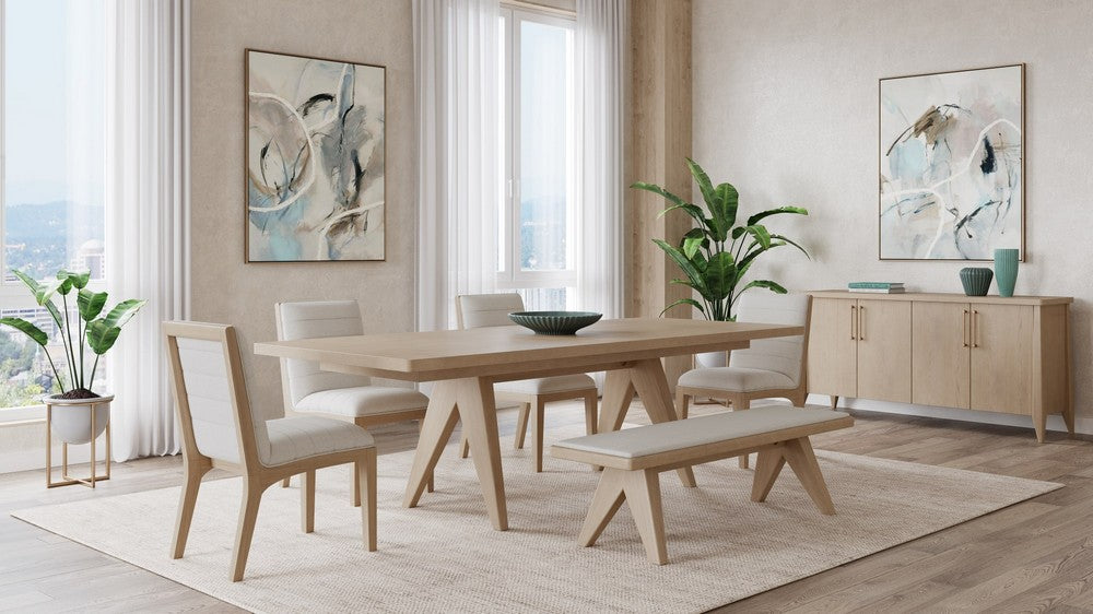 Modus Furniture - Sumire Ash Wood Rectangular Extension Table in Ginger - QETW61 view 6