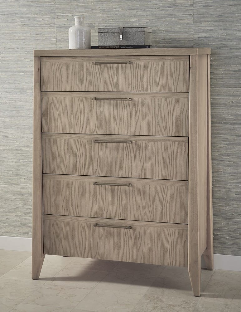 Modus Furniture - Sumire Five Drawer Ash Wood Chest in Ginger - QETW84 view 3