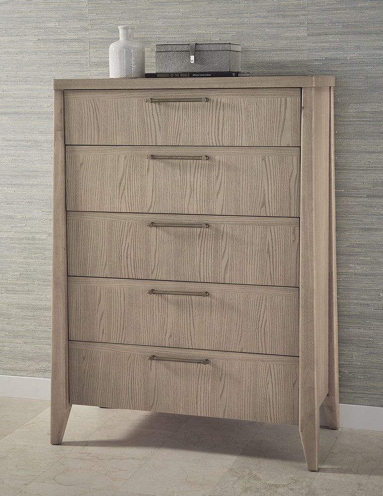 Modus Furniture - Sumire Five Drawer Ash Wood Chest in Ginger - QETW84 view 3