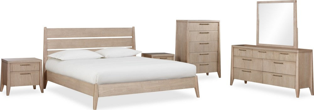 Modus Furniture - Sumire Two Drawer Ash Wood Nightstand in Ginger - QETW81B view 5