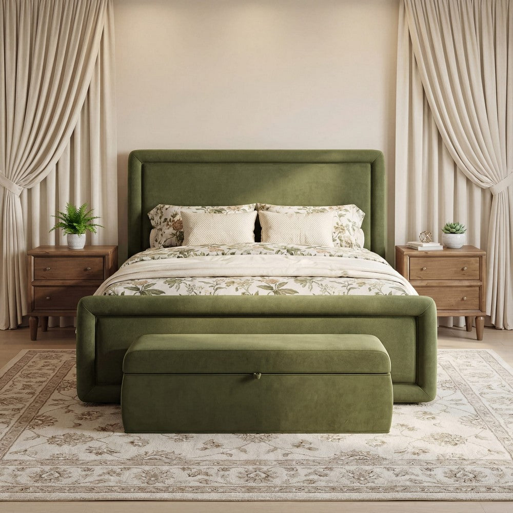 Modus Furniture - Summit Uph Strg Bench - Moss - WG2J91 view 5