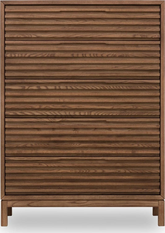 Modus Furniture - Tanner Five Drawer Ash Wood Chest in Roux - QPUA84 view 2