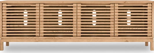 Modus Furniture - Tanner Four Door Solid Ash Media Console in Flaxen - QPUD26 view 2