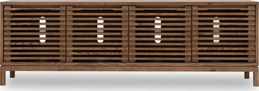 Modus Furniture - Tanner Four Door Solid Ash Media Console in Roux - QPUA26 view 2