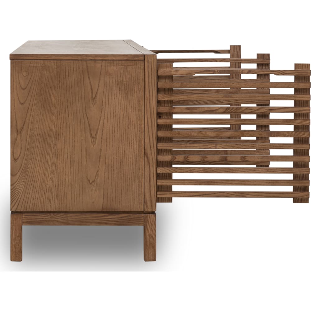 Modus Furniture - Tanner Four Door Solid Ash Media Console in Roux - QPUA26 view 5
