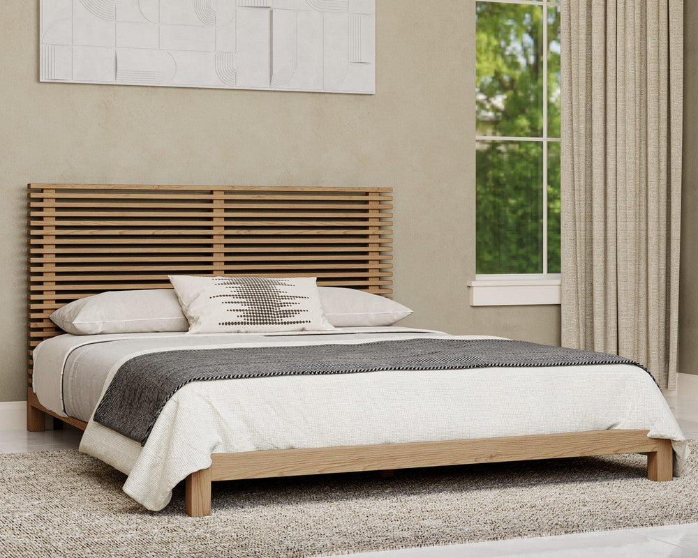 Modus Furniture - Tanner King-size Solid Ash Platform Bed in Flaxen - QPUDH7 view 7