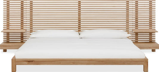 Modus Furniture - Tanner King-size Solid Ash Wall Bed with Integrated Nightstands in Flaxen - QPUDJ7 view 2