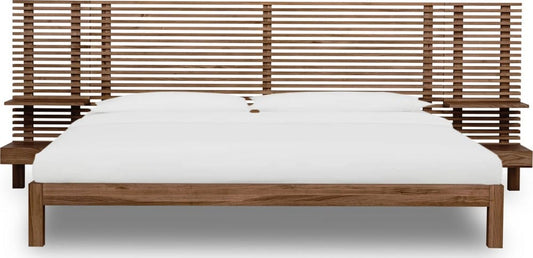Modus Furniture - Tanner King-size Solid Ash Wall Bed with Integrated Nightstands in Roux - QPUAJ7 view 2