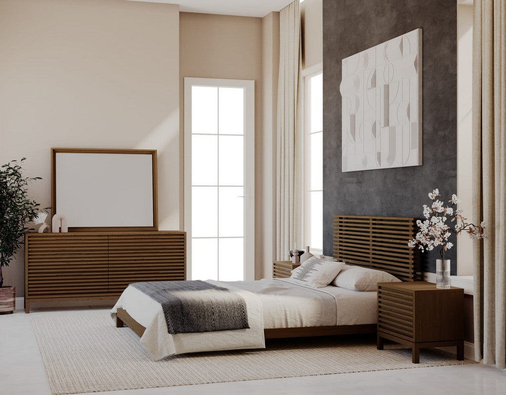 Modus Furniture - Tanner Queen-size Solid Ash Platform Bed in Roux - QPUAH5 view 7