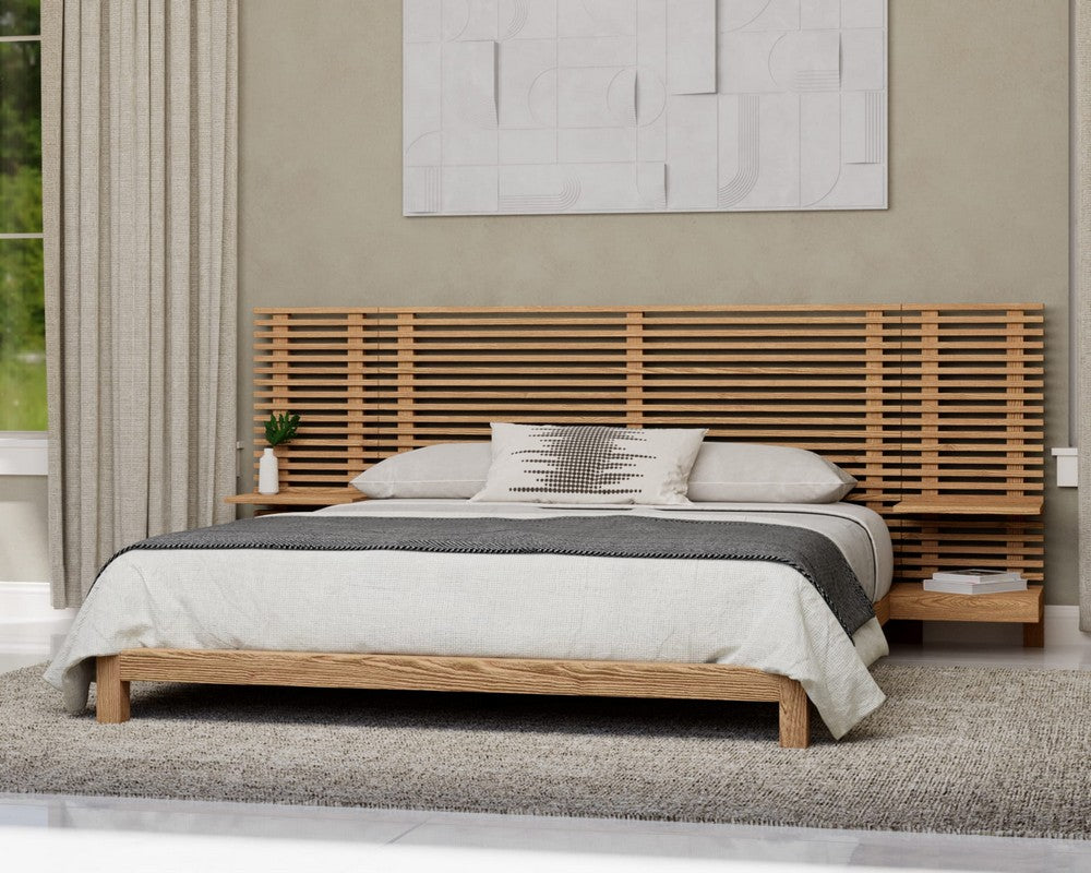 Modus Furniture - Tanner Queen-size Solid Ash Wall Bed with Integrated Nightstands in Flaxen - QPUDJ5 view 6