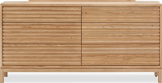 Modus Furniture - Tanner Six Drawer Ash Wood Dresser in Flaxen - QPUD82 view 2