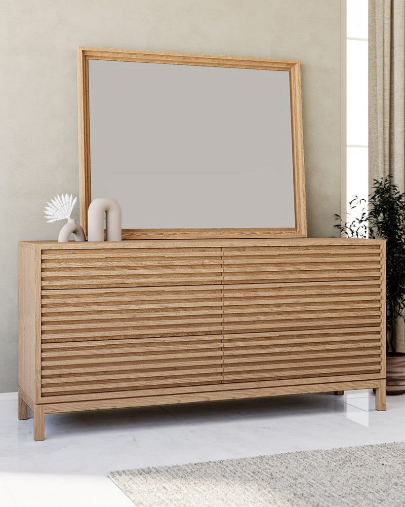 Modus Furniture - Tanner Six Drawer Ash Wood Dresser in Flaxen - QPUD82 view 4
