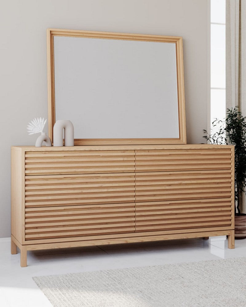 Modus Furniture - Tanner Wall or Dresser Mirror in Flaxen - QPUD83 view 3